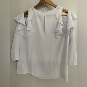 MICHAEL Michael Kors White Ruffle Blouse